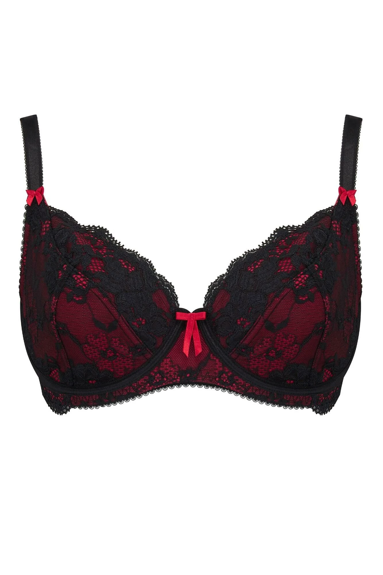 Amour Non Padded Bra - Black/Scarlet 4 Amour Non Padded Bra - Black/Scarlet - Image 4