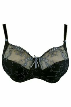 Imogen Rose Embroidered Bra - Black/Platinum -POUR MOI Sales 229594 20230530111900