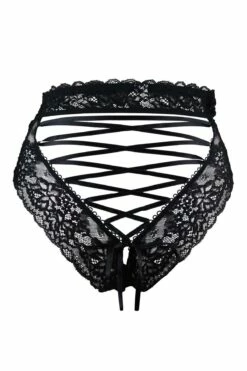 Suspense Laced Up Back Deep Brief - Black -POUR MOI Sales 234360 20201126154700
