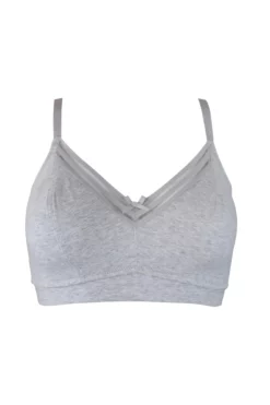 Twist Cotton Soft Non Wired Bra - Grey Marl -POUR MOI Sales 236790 20201126154900