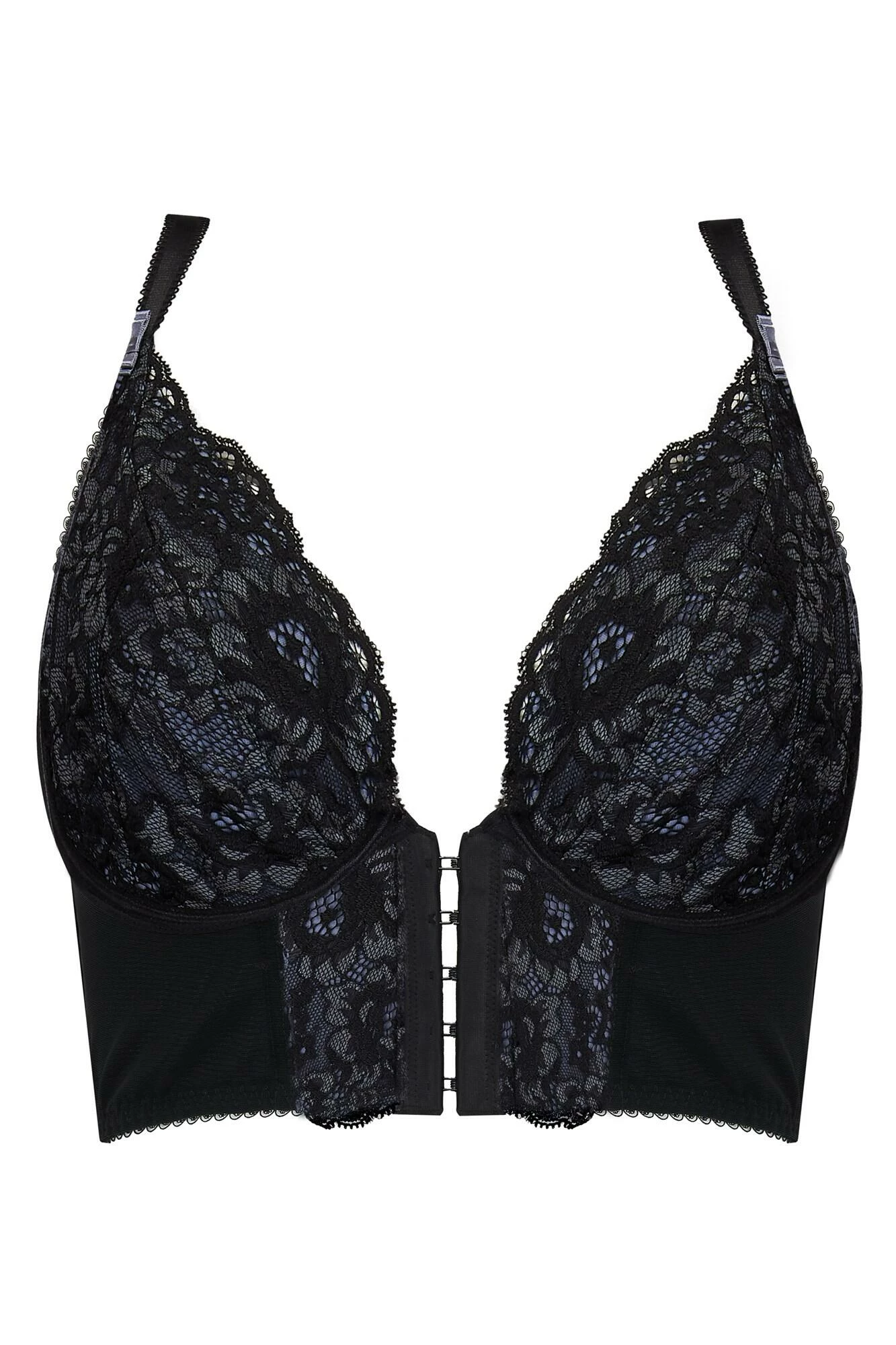 Opulence Front Fastening Underwired Bralette - Slate/Black 6 Opulence Front Fastening Underwired Bralette - Slate/Black - Image 6