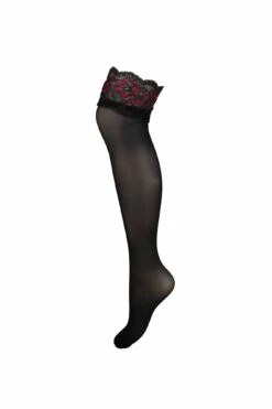 Amour Lace Top 15 Denier Hold Up - Black/Scarlet 11 Amour Lace Top 15 Denier Hold Up - Black/Scarlet -POUR MOI Sales 237430 20230906100500
