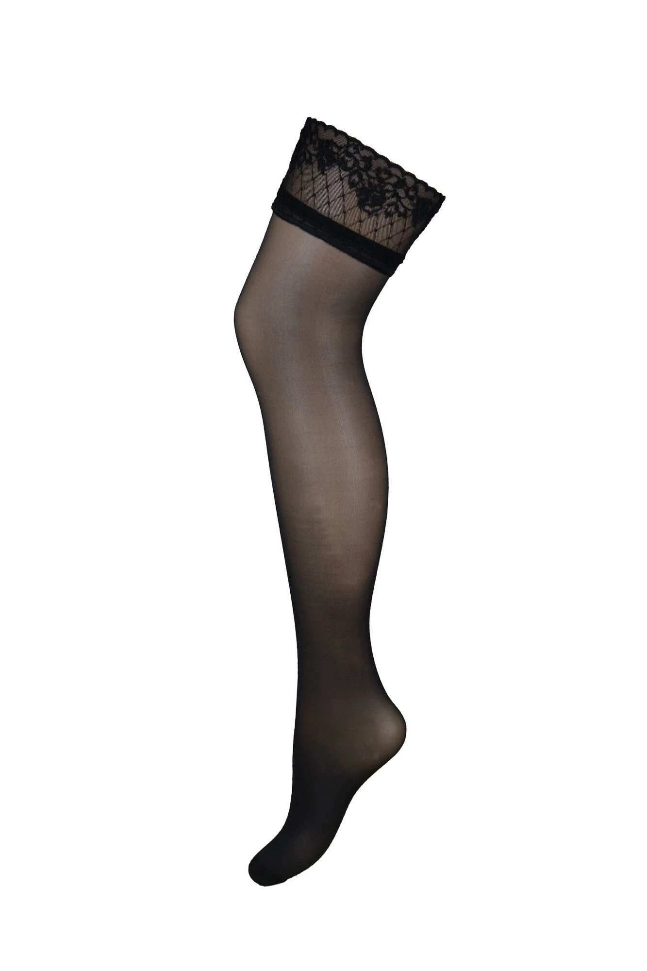 Sensation Lace Top 15 Denier Stocking - Black 4 Sensation Lace Top 15 Denier Stocking - Black - Image 4