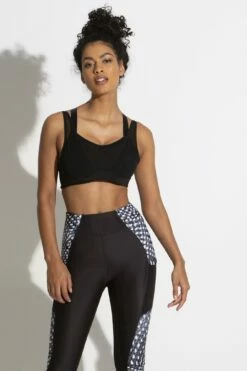 Energy Infinite Double Strap Lightly Padded Convertible Sports Bra - Black -POUR MOI Sales 239539 20211209154000