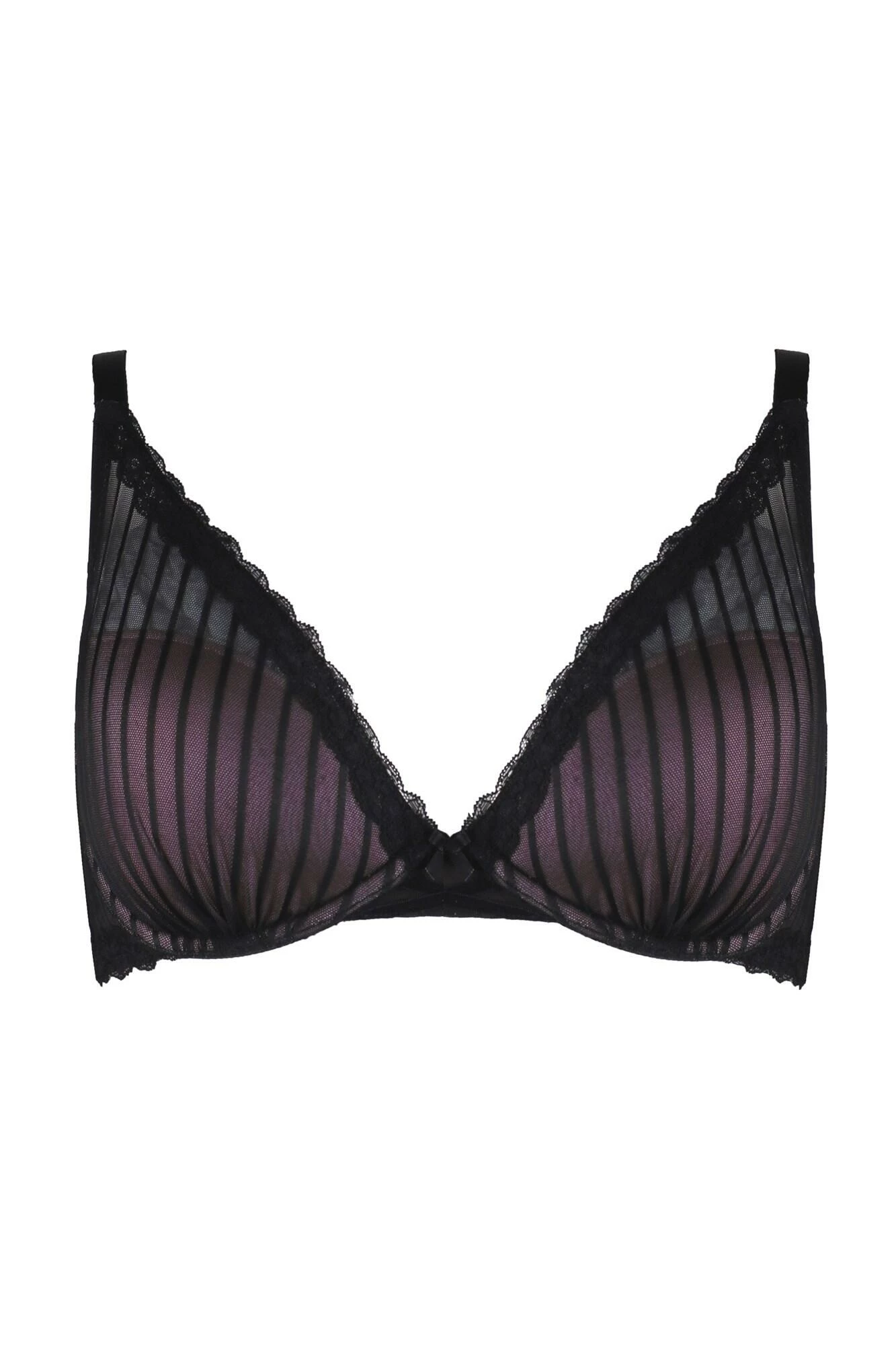 Luxe Linear Lightly Padded Bra - Black/Blush 4 Luxe Linear Lightly Padded Bra - Black/Blush - Image 4