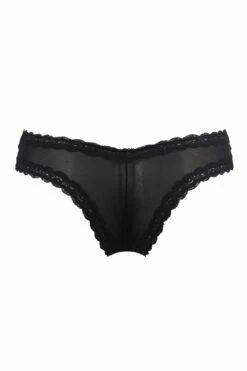 Luxe Linear V Shaped Brazilian Brief - Black/Blush -POUR MOI Sales 239785 20230425134800