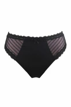Luxe Linear High Leg Brief - Black/Blush -POUR MOI Sales 241183 20230425135000