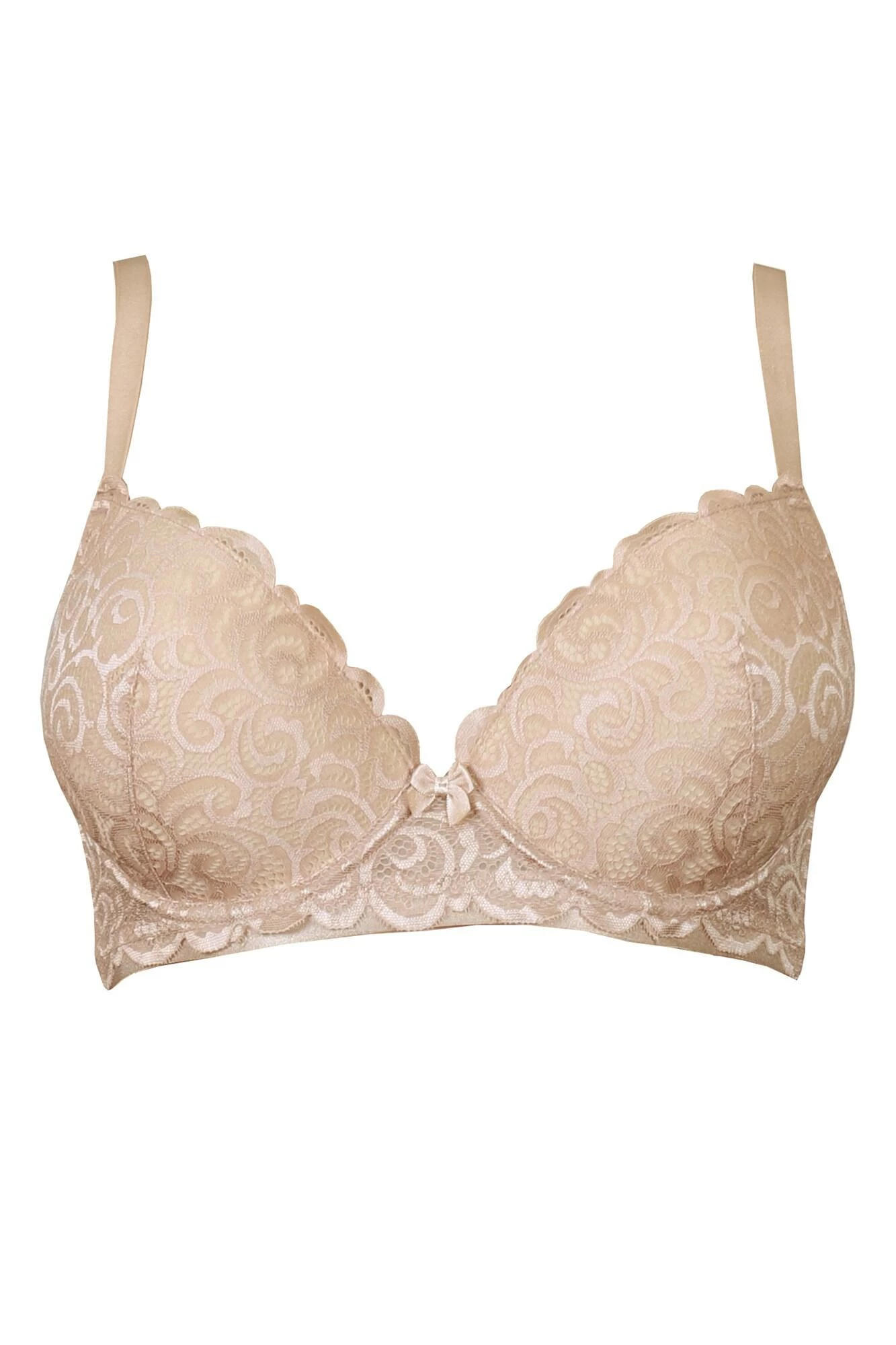 Romance Moulded Plunge Push Up Bra - Almond 5 Romance Moulded Plunge Push Up Bra - Almond - Image 5