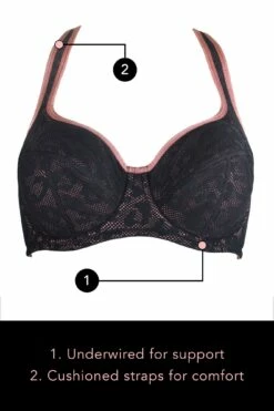 Energy Reach Underwired Lightly Padded Sports Bra - Black Lace -POUR MOI Sales 242562 20210219140400