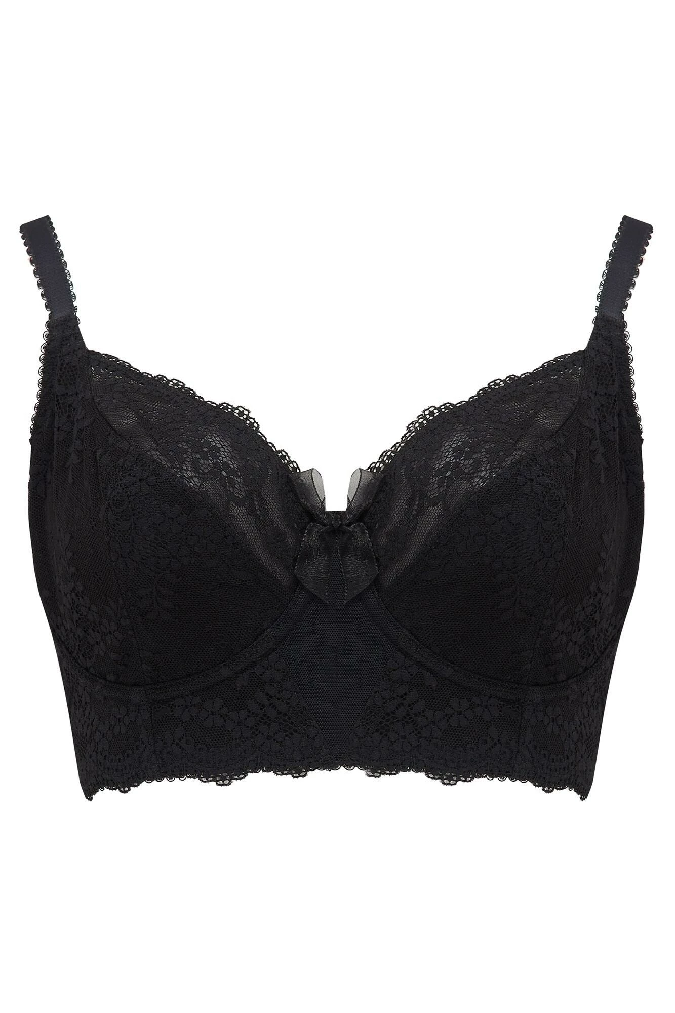 Flora Longline Underwired Bra - Black 4 Flora Longline Underwired Bra - Black - Image 4