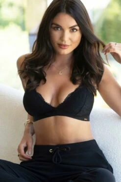 India Removable Padded Soft Triangle Bra - Black