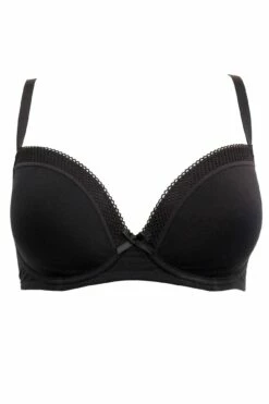 Love To Lounge Cotton T-Shirt Bra - Black -POUR MOI Sales 258301 20210810154100
