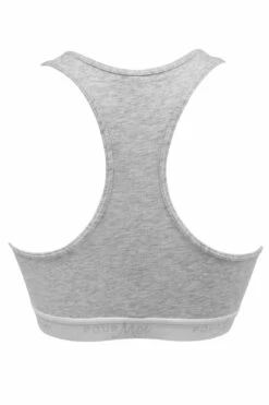 Love To Lounge Logo Cotton Non Wired Crop Top - Grey Marl -POUR MOI Sales 258882 20230526135600