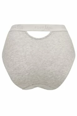 Love To Lounge Logo Cotton Deep Brief - Grey Marl -POUR MOI Sales 258900 20230526124900