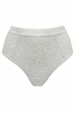 Love To Lounge Logo Cotton Deep Brief - Grey Marl -POUR MOI Sales 258901 20230526124900