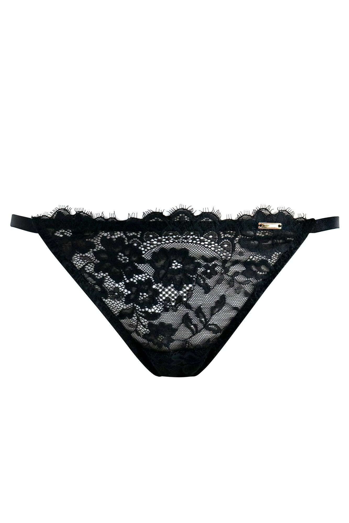 India Eyelash Lace Tanga Brief - Black 3 India Eyelash Lace Tanga Brief - Black - Image 3