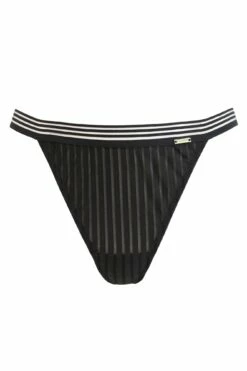 India Stripe Tanga Thong - Black -POUR MOI Sales 263003 20210923093200
