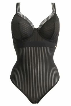 India Stripe Underwired Body - Black -POUR MOI Sales 263010 20210923093300