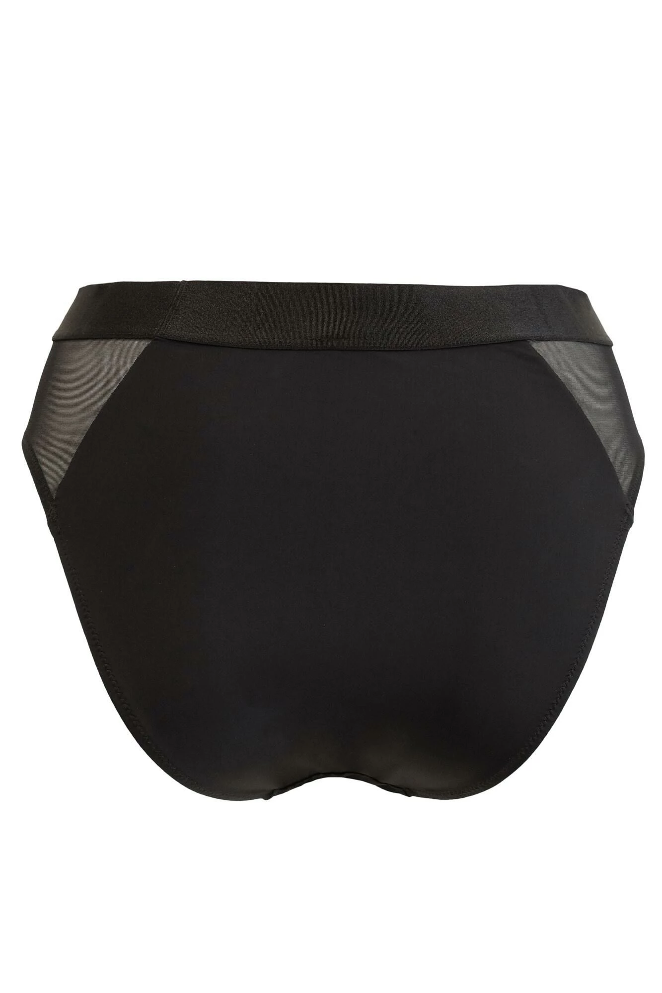 India Mesh And Lace High Leg Brief - Black 4 India Mesh And Lace High Leg Brief - Black - Image 4