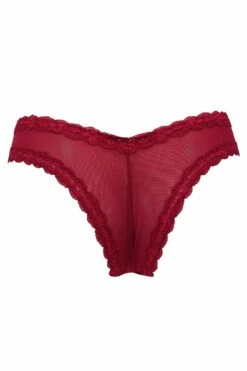 Luxe Linear V Shaped Brazilian Brief - Red/Black -POUR MOI Sales 264014 20220121170800