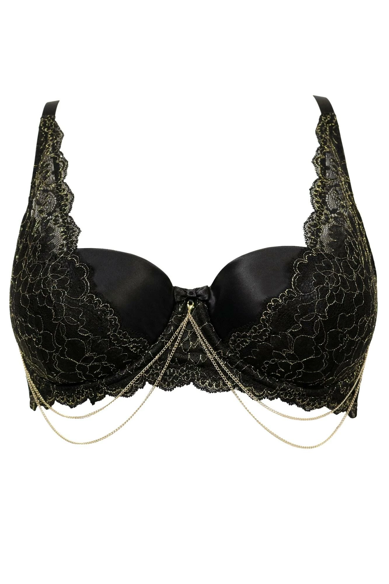Laced In Gold Demi Padded Bra - Black/Gold 6 Laced In Gold Demi Padded Bra - Black/Gold - Image 6