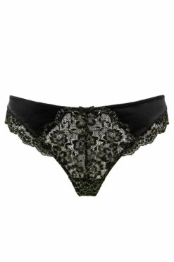 Laced In Gold Thong - Black 12 Laced In Gold Thong - Black -POUR MOI Sales 265075 20220927170000