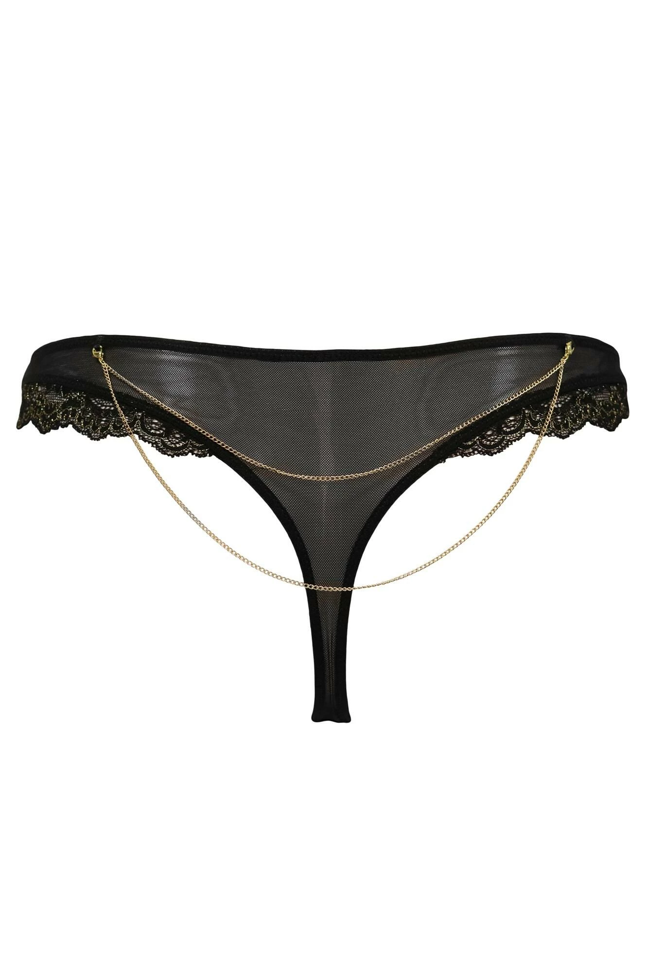 Laced In Gold Thong - Black 7 Laced In Gold Thong - Black - Image 7