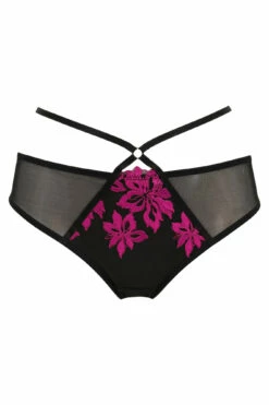Roxie Strapped Brazilian - Black/Hot Pink -POUR MOI Sales 266939 20211029110700