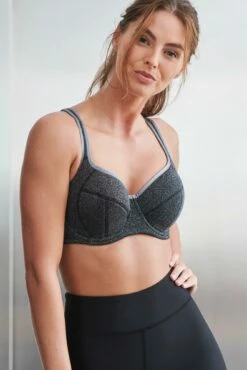 Energy Reach Underwired Lightly Padded Sports Bra - Black/Silver -POUR MOI Sales 269557 20211119093100