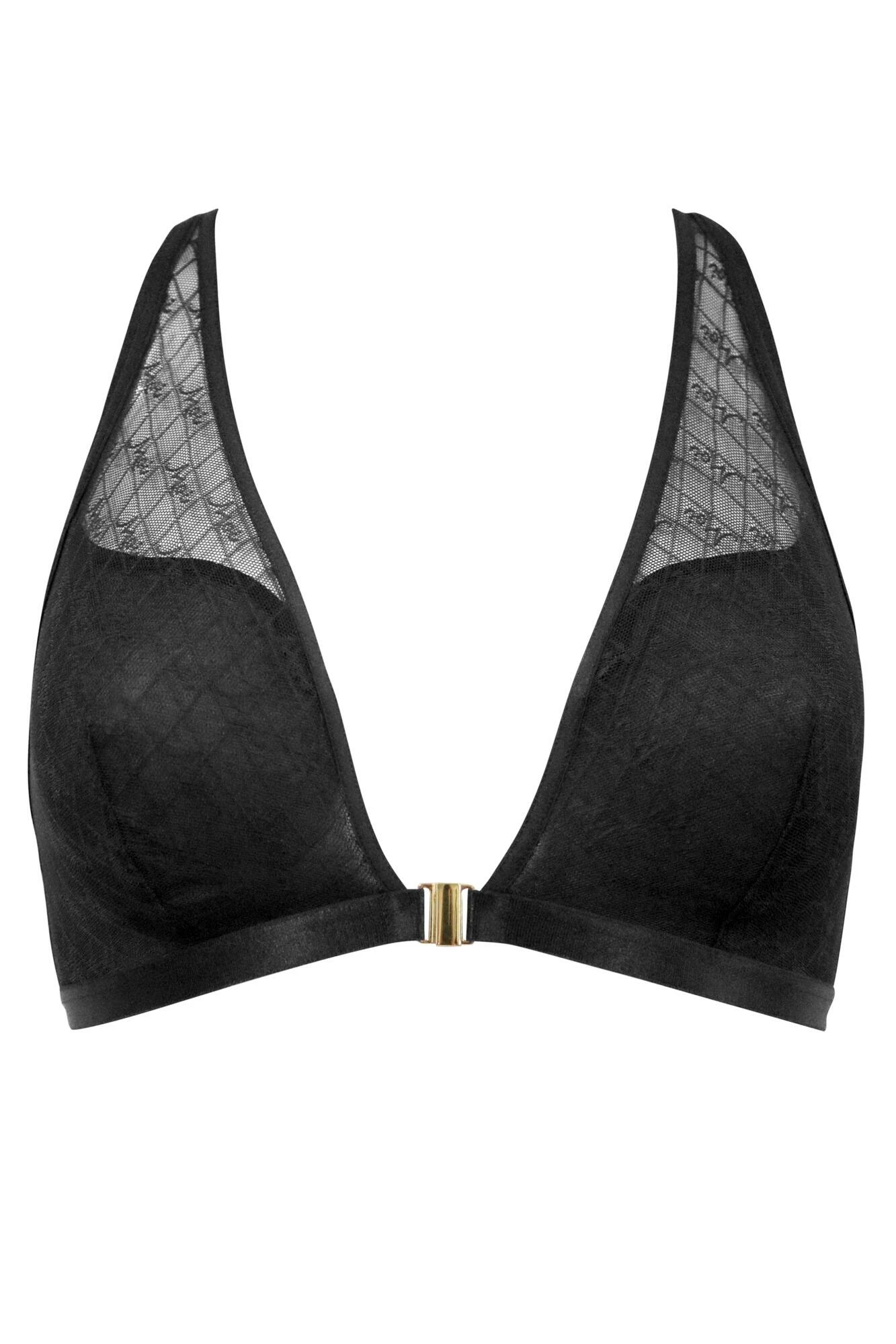 Logo Mania Front Fastening Non Wired Bralette - Black 4 Logo Mania Front Fastening Non Wired Bralette - Black - Image 4