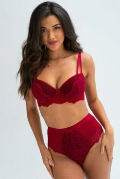 Dark Romance Padded Bra - Red/Black -POUR MOI Sales 270806 20221027165100