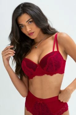 Dark Romance Padded Bra - Red/Black -POUR MOI Sales 270808 20221027165100