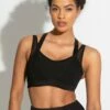 Energy Infinite Double Strap Lightly Padded Convertible Sports Bra - Black