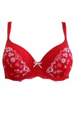 Gigi Padded Balconette Bra - Red/Pink -POUR MOI Sales 271674 20211214091900