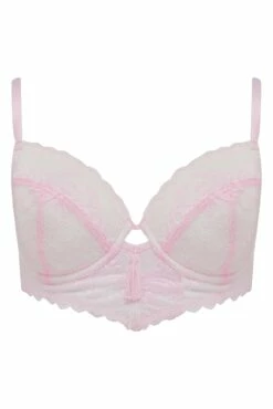 Parisienne Padded Longline Bra - Pink/Cream -POUR MOI Sales 277326 20220504155500