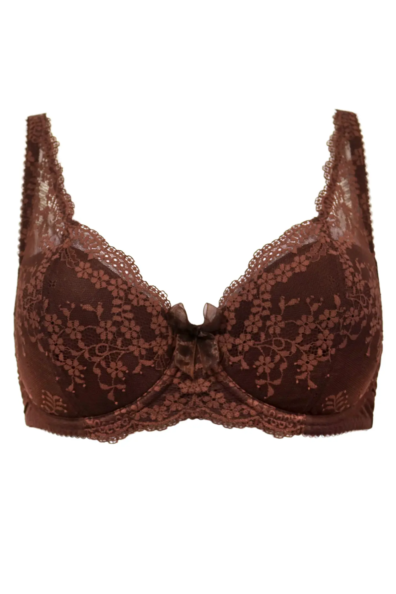 Flora Lightly Padded Underwired Bra - Chocolate 5 Flora Lightly Padded Underwired Bra - Chocolate - Image 5