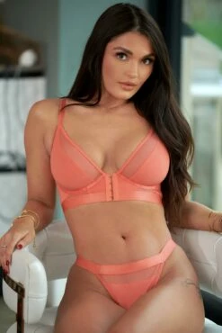 India Front Fastening Underwired Bralette - Coral -POUR MOI Sales 280993 20220330143000