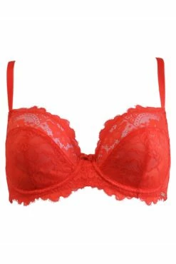 India Eyelash Lace Underwired Bra - Orange -POUR MOI Sales 281052 20220928165300