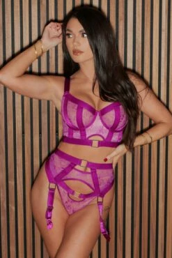 India Embroidery Suspender - Orchid