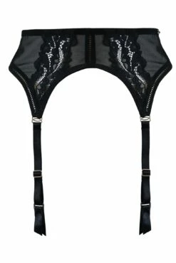 India Lace And Mesh Suspender - Black -POUR MOI Sales 281141 20220330153200
