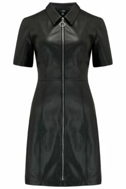 Ella Faux Leather Zip Through Mini Dress - Black 12 Ella Faux Leather Zip Through Mini Dress - Black -POUR MOI Sales 291834 20220817093400