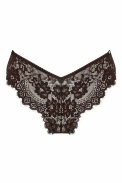 India Eyelash Lace V Brief - Chocolate -POUR MOI Sales 292259 20220928134600