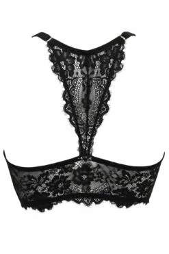 India Eyelash Lace Front Fastening Non Wired Bralette - Black -POUR MOI Sales 292705 20220818115100
