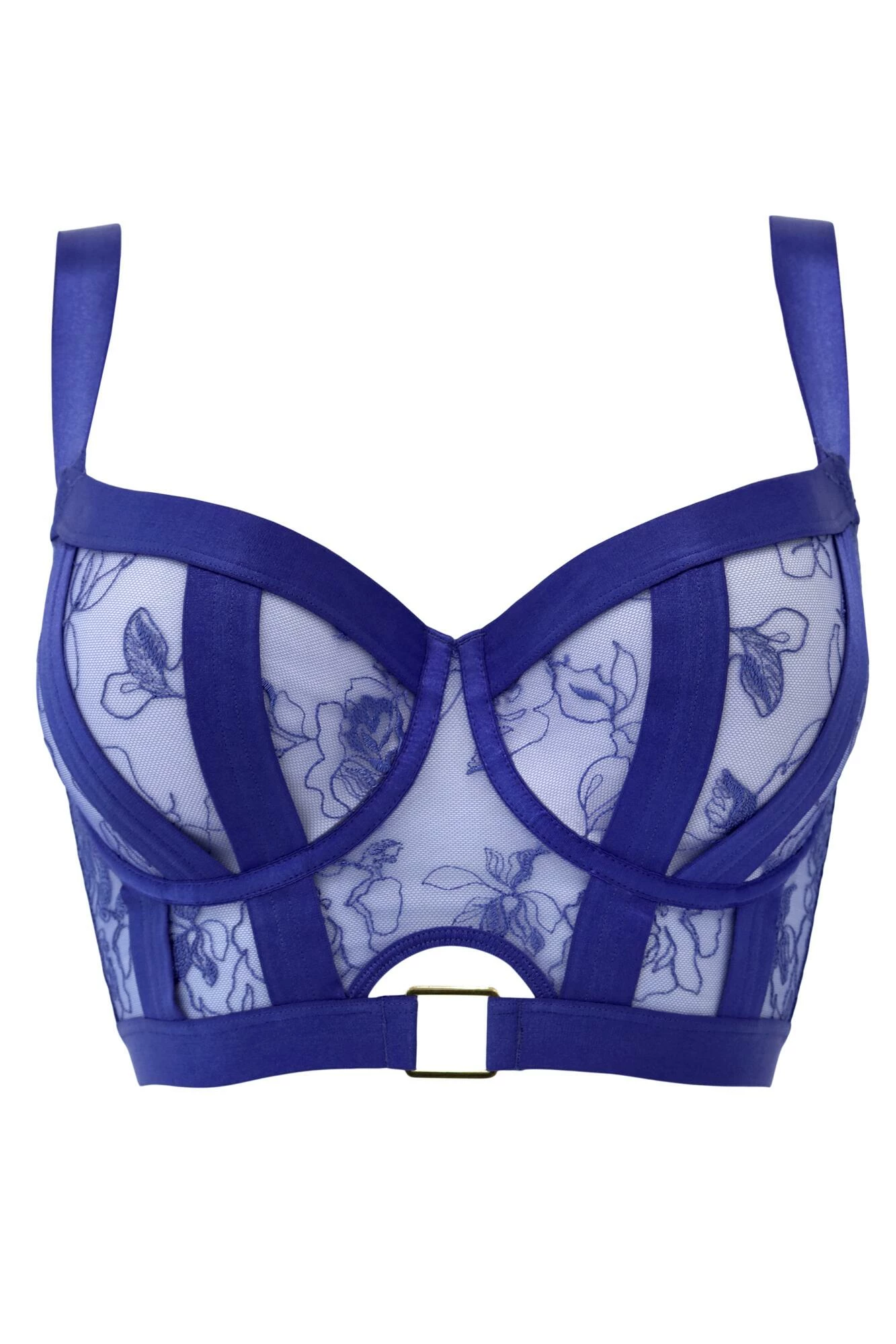 India Embroidery Underwired Bustier - Blue 7 India Embroidery Underwired Bustier - Blue - Image 7