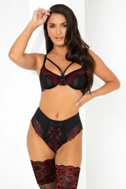 After Hours High Waist Brief - Red/Black -POUR MOI Sales 297350 20221011105600