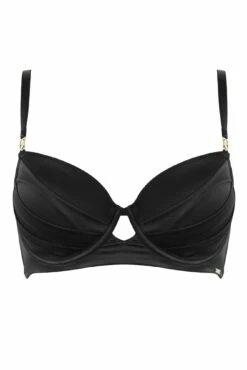 India Satin Padded Longline Bra - Black 12 India Satin Padded Longline Bra - Black -POUR MOI Sales 297619 20221011130700