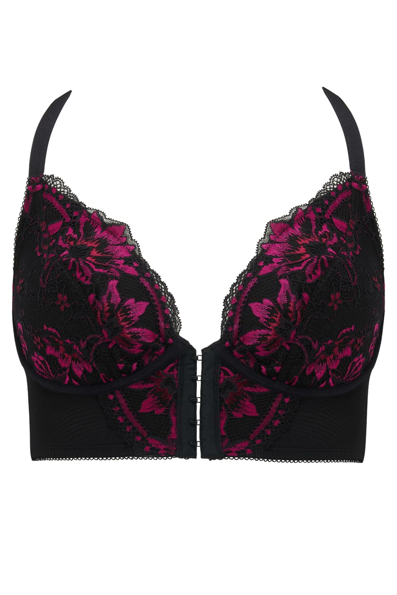 J'Adore Front Fastening Bralette - Black/Pink 8 J'Adore Front Fastening Bralette - Black/Pink - Image 8