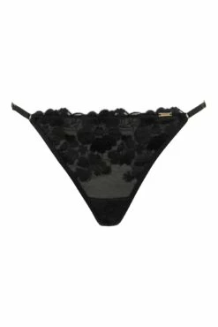 India Bold Embroidery Thong - Black -POUR MOI Sales 300405 20221109134700