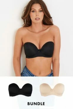 Definitions Strapless Bra Bundle - Black And Natural