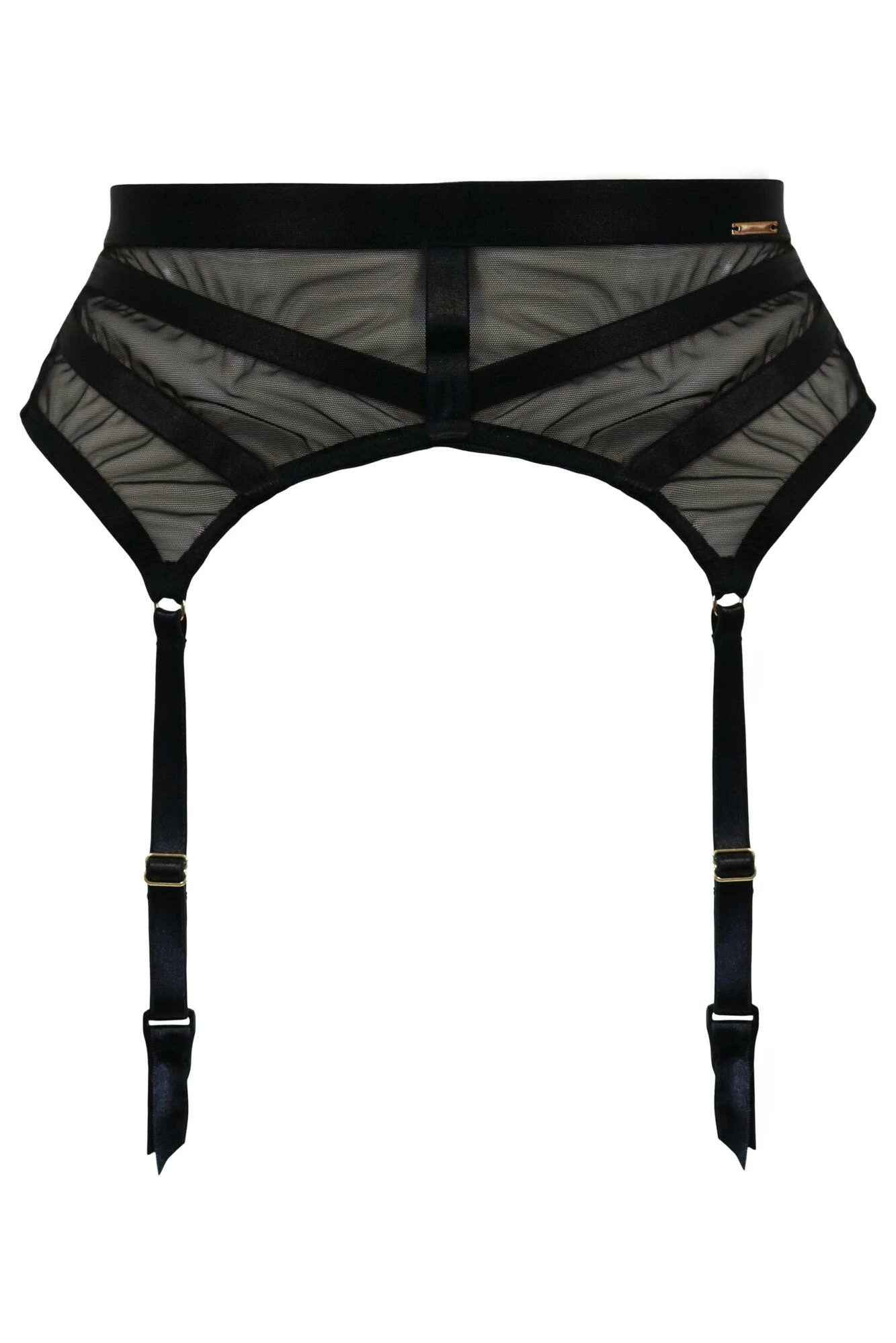 India Sheer And Opaque Suspender - Black 6 India Sheer And Opaque Suspender - Black - Image 6